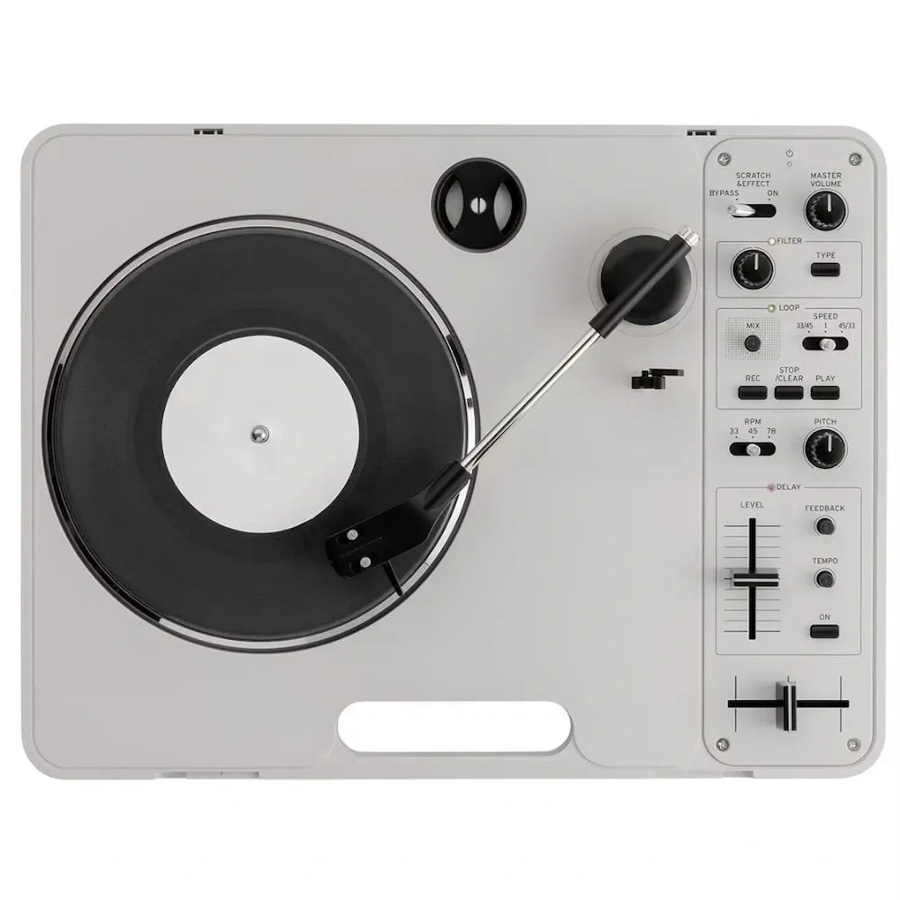 PORTABLE VINYL, BOLD CREATIVITY Built‑In Looper. Digital FX. Scratch‑Ready Fader. Battery Powered.