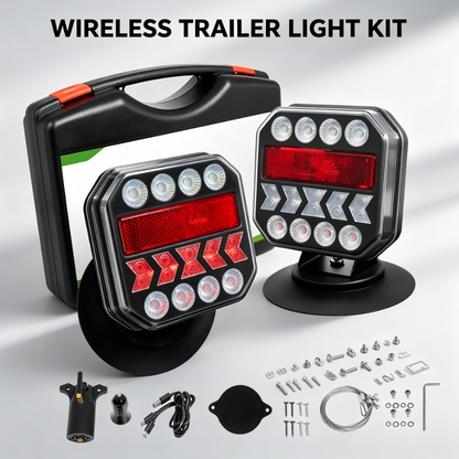 Wireless Magnetic Trailer Tail Light Kit – Rechargeable Portable LED Lights for Trucks, Trailers & Boats