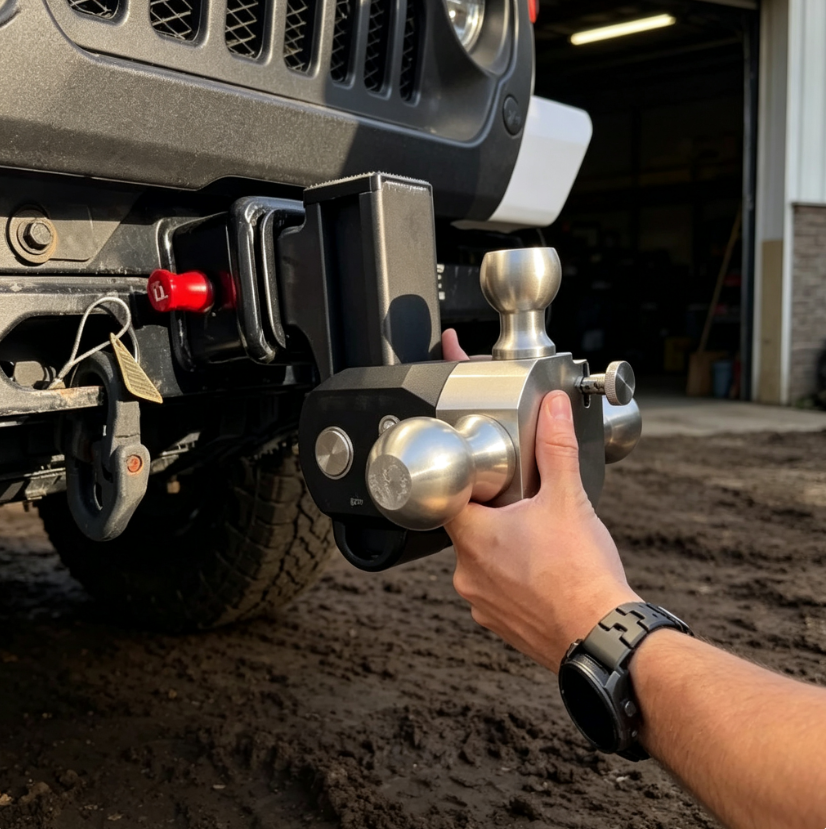 Heavy-Duty Adjustable Drop Hitch with Multi-Height Towing Capacity for Trucks
