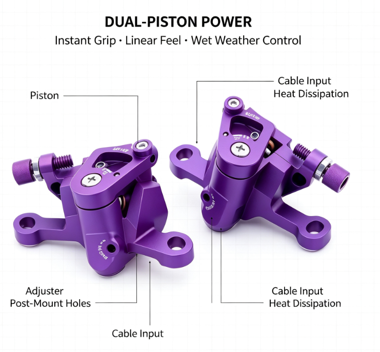 The Ultimate Mechanical Disc Brake Caliper Set – Post-Mount Perfection